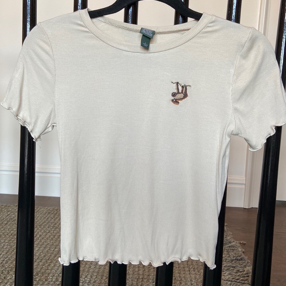 Baby Tee with Sloth Detail